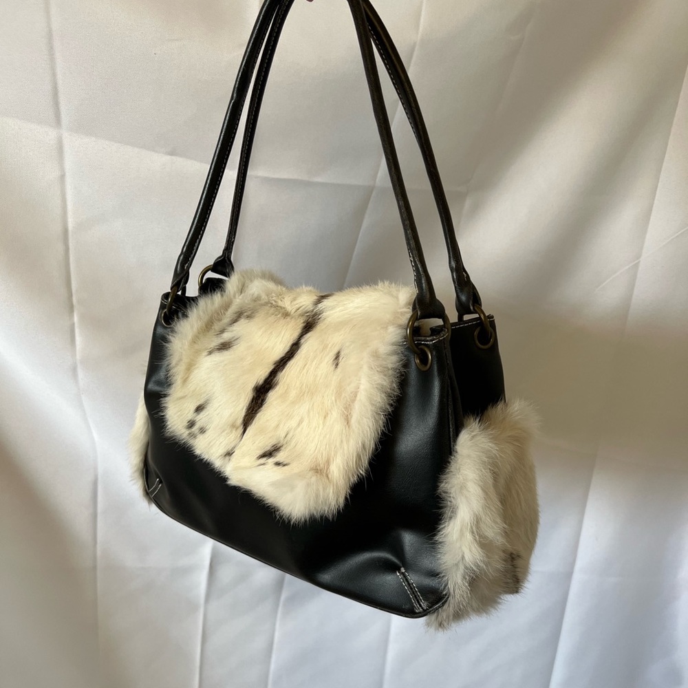 *SOLD*Vintage Fur Leather Purse